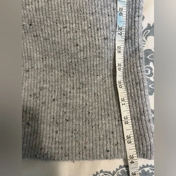 LOFT Gray Sweater Dress with Bow Sleeve Accents - Picture 7 of 8